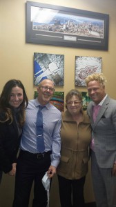 Dr, Herringshaw, Jennifer VanSickle (daughter who wrote the letter for the wish), Patty VanSickle (mom, who's getting the wish) and Chad Johnson.