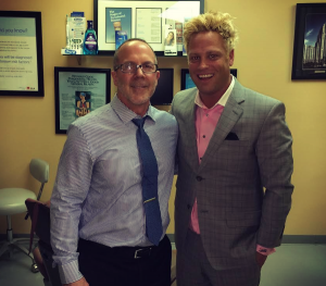 Dr. Michael Herringshaw of Unique Smiles and Chad Johnson of Lady Jane's Haircuts for Men.