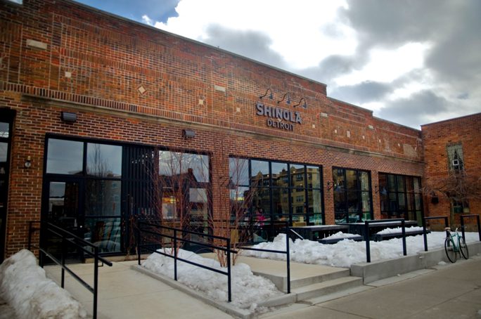 Shinola’s Detroit store is a mix of meeting place, retailer and bike shop. Its loft-like space features Shinola’s products as well as those of like-minded designers and Drought beverage company.