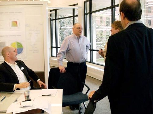 DeGraff, center, meets in his Innovatrium Lab in Ann Arbor.