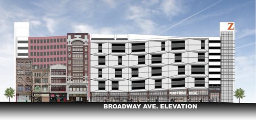 The Z/Broadway side: This illustration shows what the Broadway Street side of "The Z" will look like this summer.