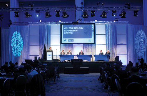 Above: The SAE 2014 World Congress meets annually at Detroit’s Cobo Center to learn about new strategies, programs and technologies within the automotive industry. 