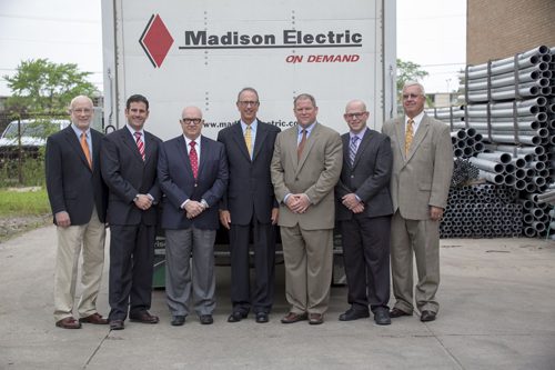 Madison's current leadership is (left to right) Scott Leemaster (3rd generation), Jordan Glass (4th generation), Richard Sonenklar (3rd generation), Ben Rosenthal (3rd generation), Brett Schneider (4th generation), Brad Schneider (4th generation) and Jon Waitz (3rd generation).