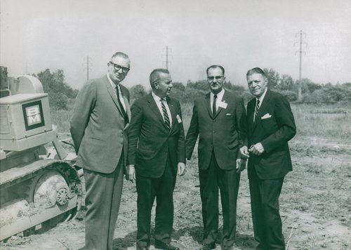 Chrysler Corp, Allen Park Parts Depot Groundbreaking, May 1965, Arnold Malow pictured far right.