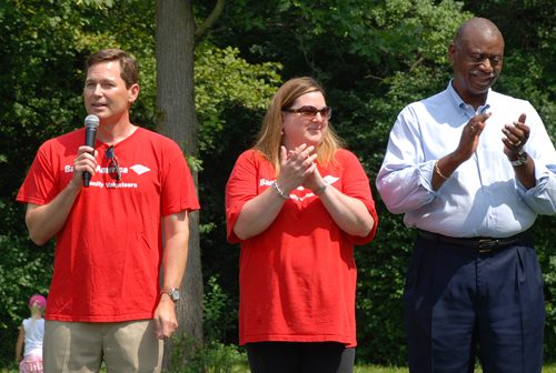 att Elliott, Michigan Market President, Bank of America and Michael E. Williams, President and CEO of Orchards Children’s Services addressing the crowd.  