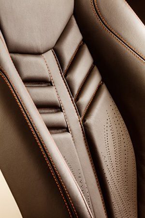 Details like this unique stitching is what separates one car seat from another, giving customers a chance to express their personality through their vehicles, Johnson Controls color expert Sherry Sabbagh says.