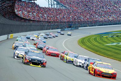 MIS boasts one of the fastest NASCAR tracks in a very busy circuit. Photo by Matthew T. Thacker Jeff Gordon Joey Logano ©2014, Matthew T. Thacker LAT Photo USA