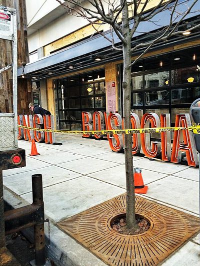 Sign going up