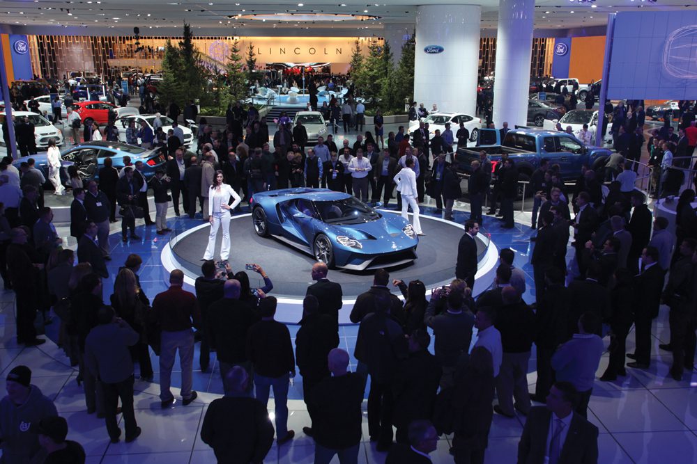 The Ford GT concept was a hit with crowds at last year’s North American International Auto Show. Phot courtesy Detroit Automobile Dealers Assn.