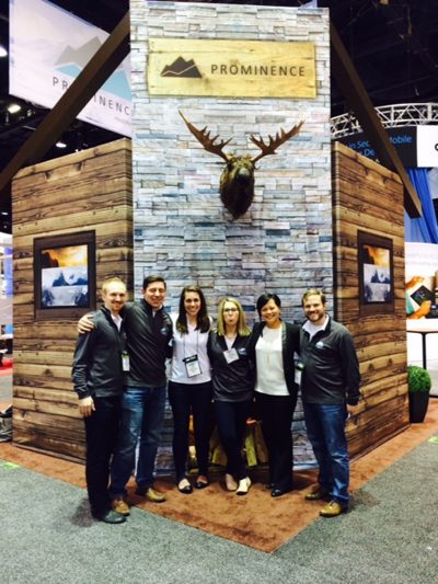 The Prominence team at the Healthcare Information and Management Systems Society (HMISS) conference in Chicago in 2015, left to right: Joseph Dalton, director of technology, Bobby Bacci, CEO, Rose Thayer, technical team lead, Carrie Punches, senior adviser, Sandra Ng, assistant director of business intelligence UCSF, and Greg Cook, director of analytics.