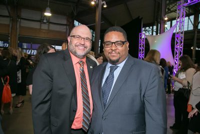 Gerry Brisson (Gleaners President) and Omari Taylor of Neighborhood Service Organization