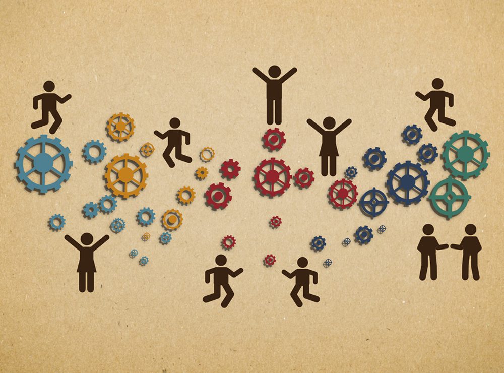 Workforce teamwork within an organization - Concept