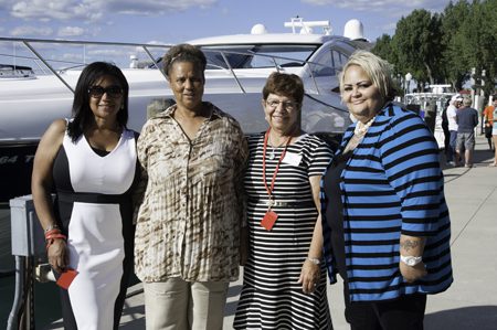 Helping FOURMIDABLE celebrate its 40th Anniversary this past summer are: (L to R) Sabrina Gaddy-Bollinger, Director of Public Housing; Karen Kincaid, New Haven Housing Commissioner; Tina Solver, Residential Manager; and Stanell Bolden, Assistant Manager. Photo credit: Jack Kenny www.cuba-photo.com