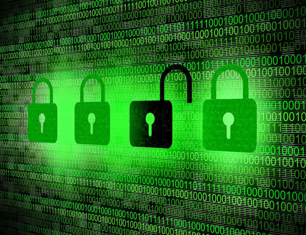 Security concept - Locks on digital screen