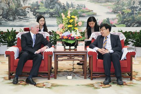 Gov. Rick Snyder, left, met with various officials from China as part of a recent trade mission.