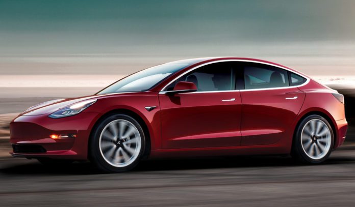 Model 3 - Red Driving Sunset