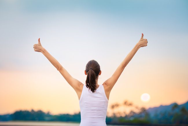 Winning, success and life goals concept.