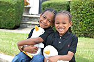 Aflac Saxton with twin brother Sawyer